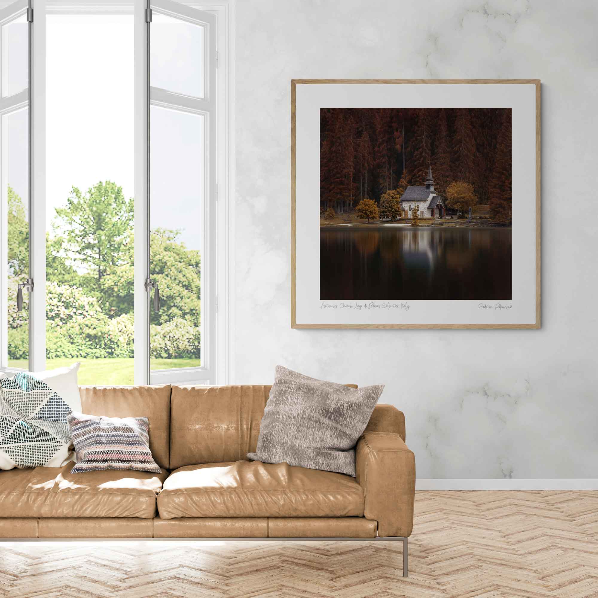 Autumn's Church, Lago di Braies, Dolomites, Italy Photo Artworks