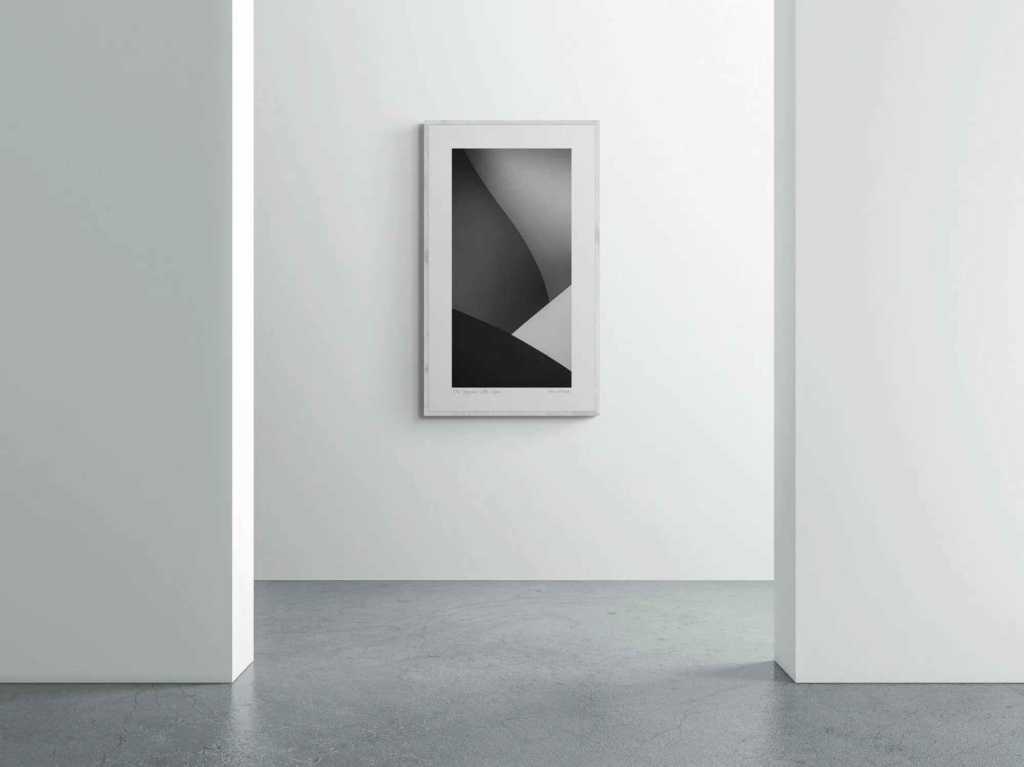 "Abstract monochrome image titled 'Ella,' resembling the gentle curves of a woman, as seen in the architectural details of the Guggenheim Bilbao."