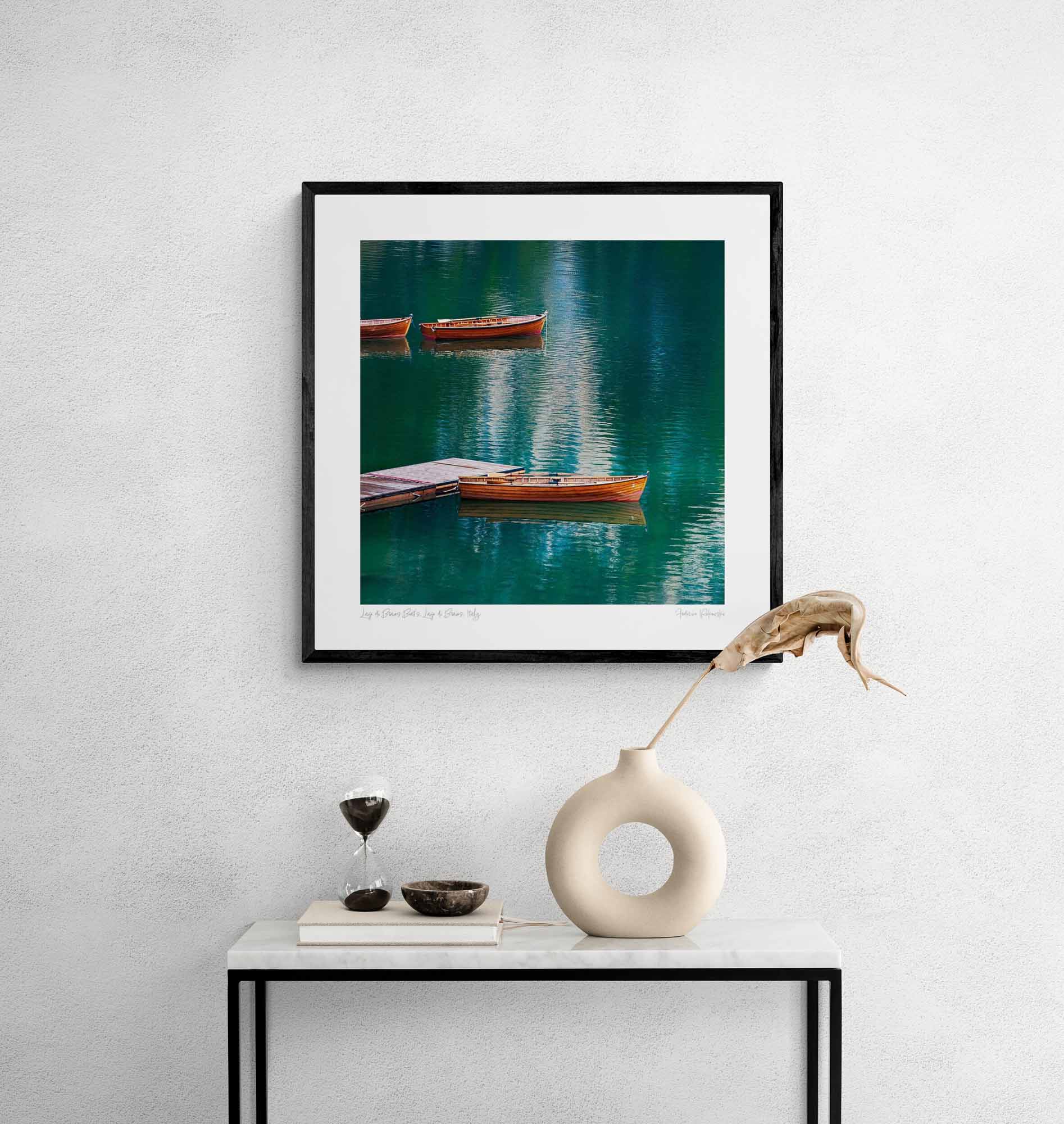 Lago di Braies Boat’s, Lago di Braies, Italy Photo Artworks