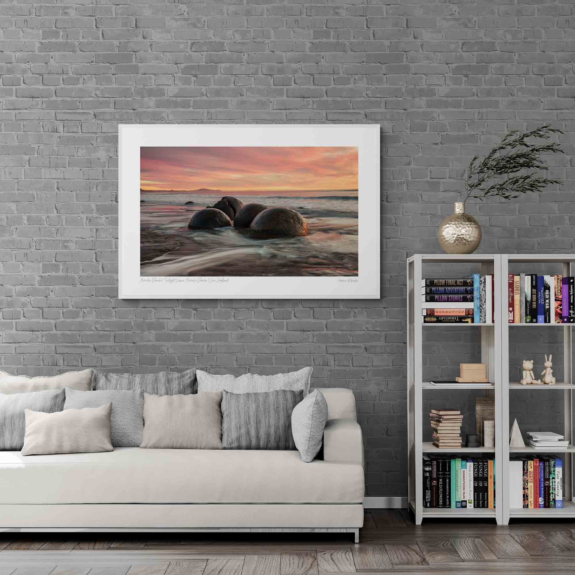 Moeraki Beach's Twilight Dance, Moeraki Beach, New Zealand Photo Artworks