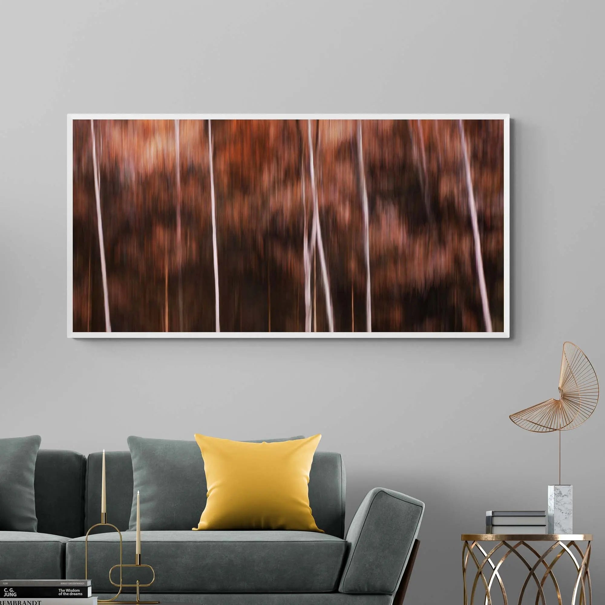 "ICM photography of trees in the Italian Dolomites, showcasing deep autumn colors in a blurred, artistic style."