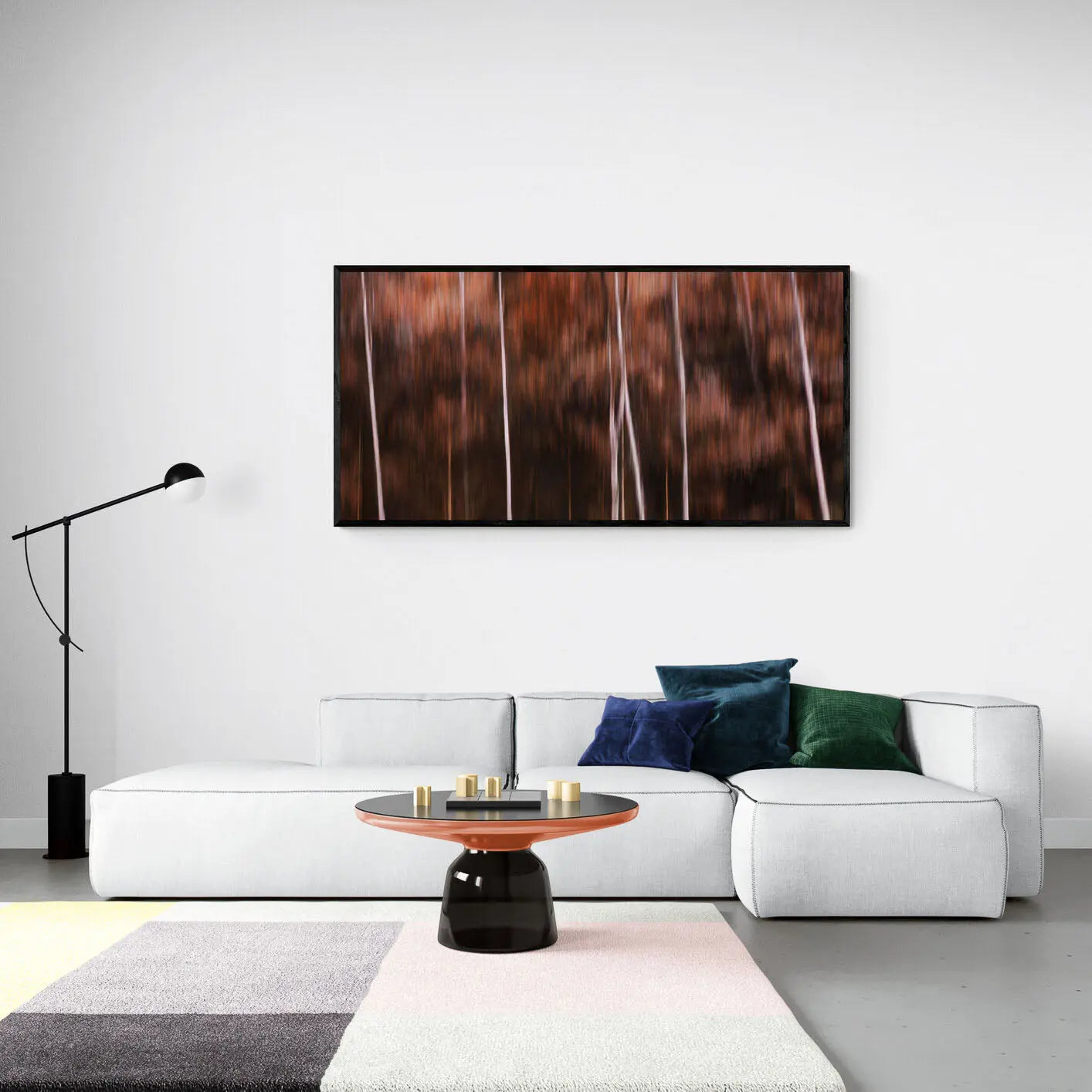 "ICM photography of trees in the Italian Dolomites, showcasing deep autumn colors in a blurred, artistic style."