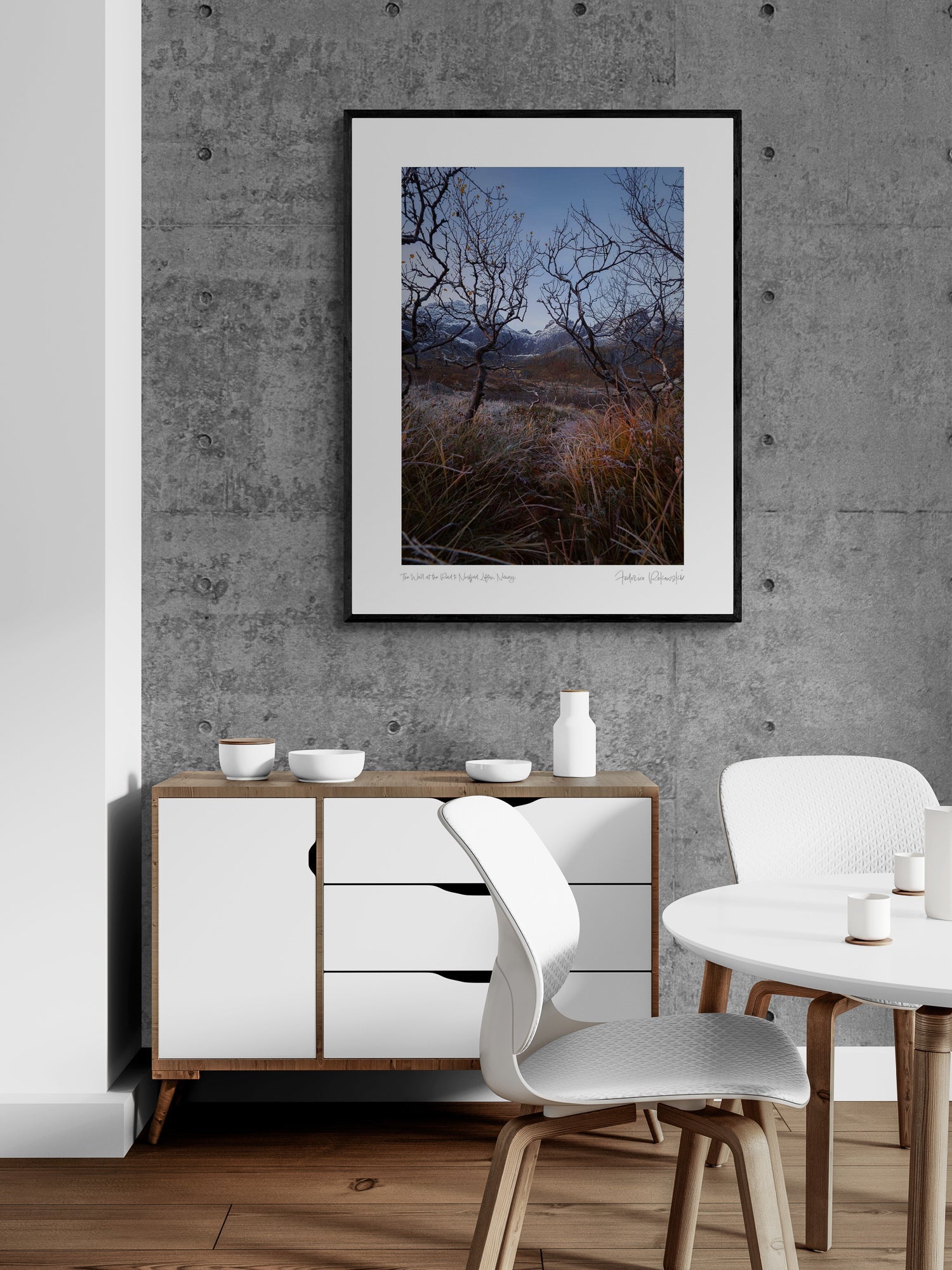 The Wall at the Road to Nusfjord, Lofoten, Norway Photo Artworks