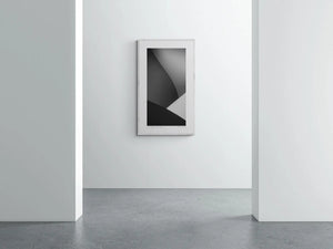 "Abstract monochrome image titled 'Ella,' resembling the gentle curves of a woman, as seen in the architectural details of the Guggenheim Bilbao."