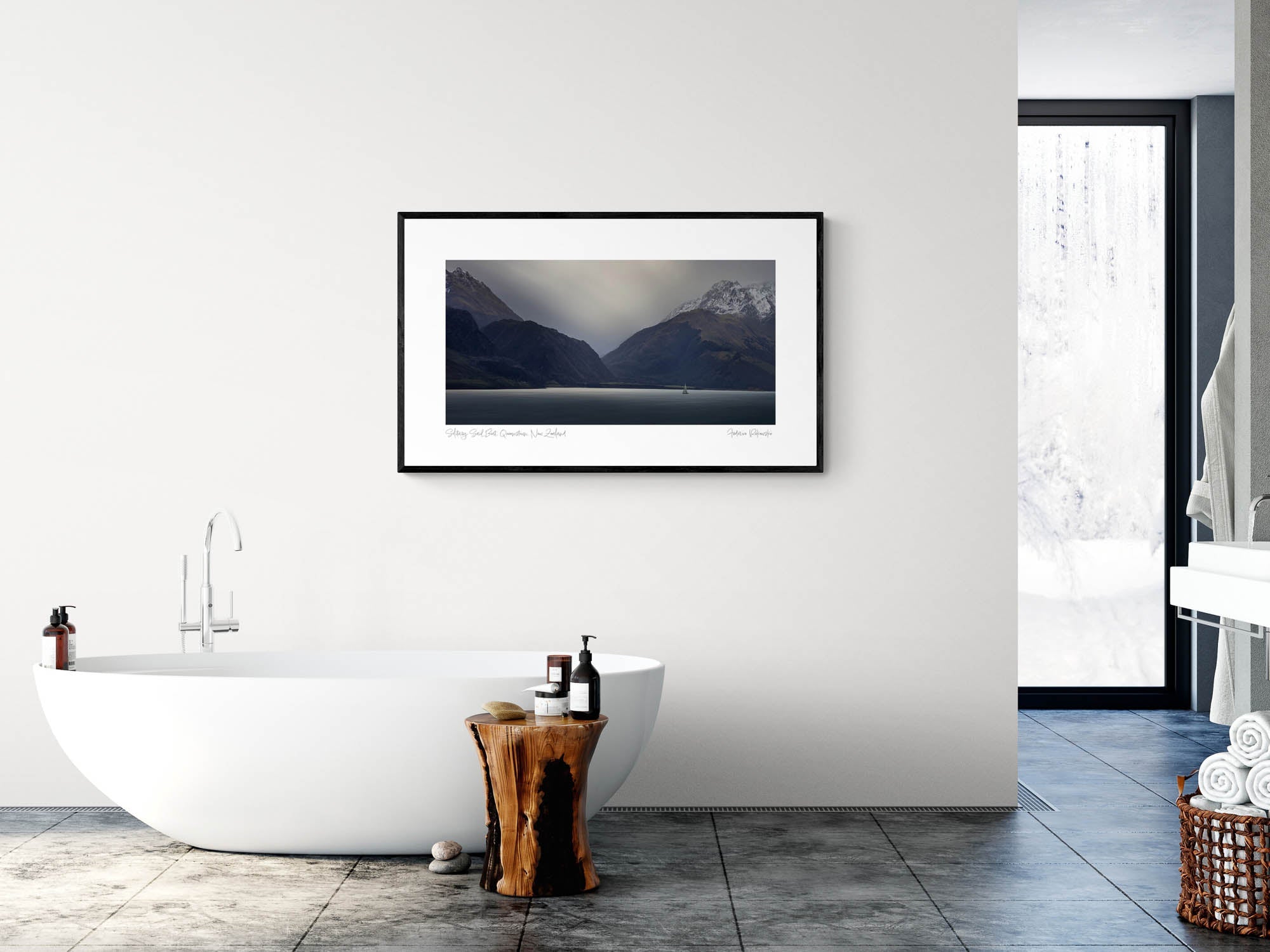 Solitary Sail Boat, Queenstown, New Zealand Photo Artworks