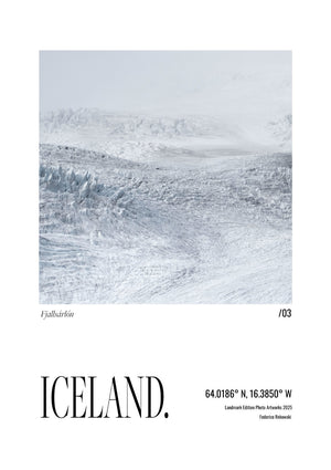 Iceland /03 Fjallsárlón glacier minimalist landmark edition photographic poster
