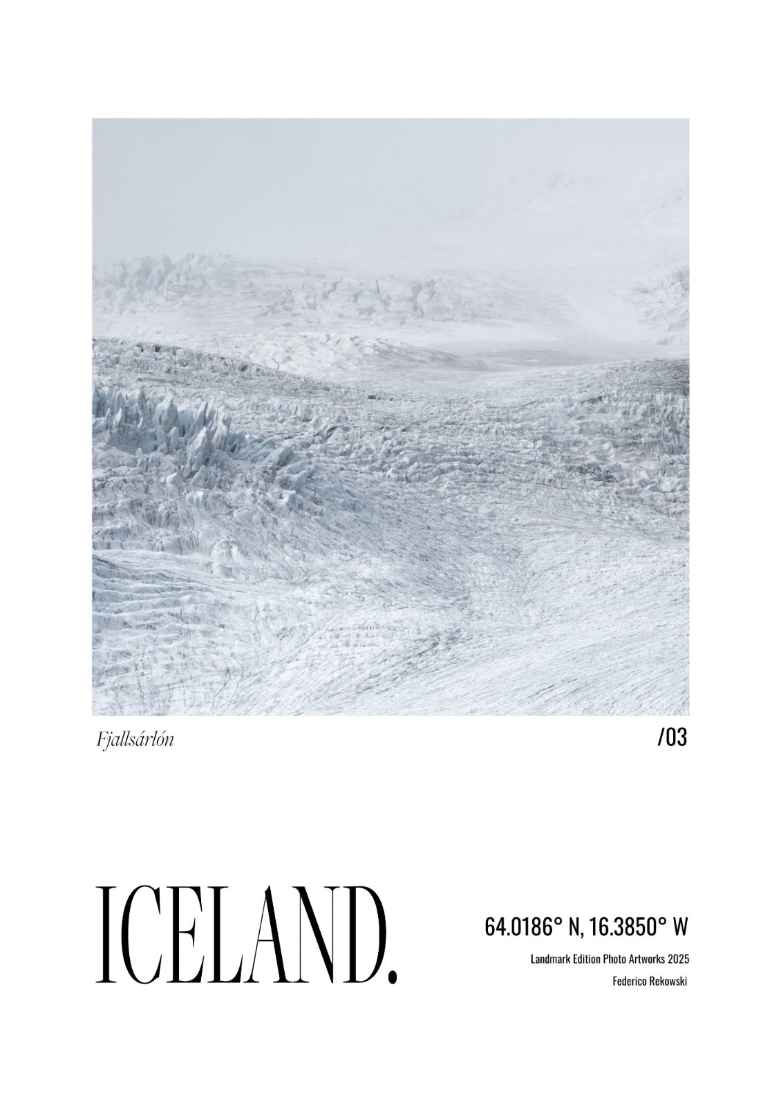 Iceland /03 Fjallsárlón glacier minimalist landmark edition photographic poster
