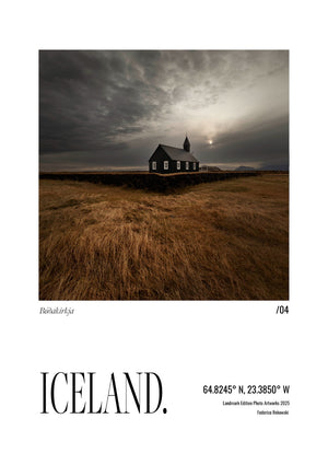 Iceland /04 Búðakirkja black church landmark edition photographic poster
