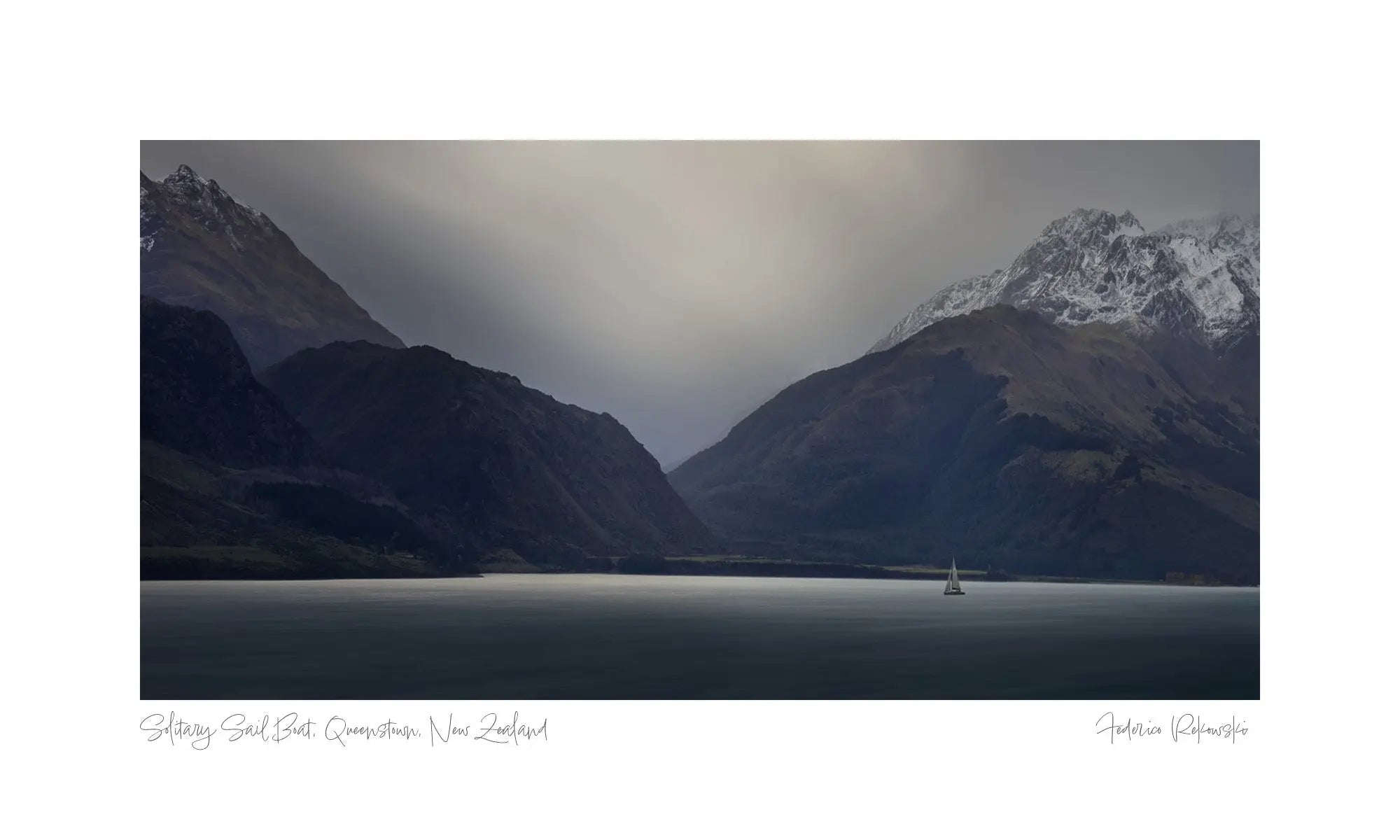 Solitary Sail Boat, Queenstown, New Zealand (Int)