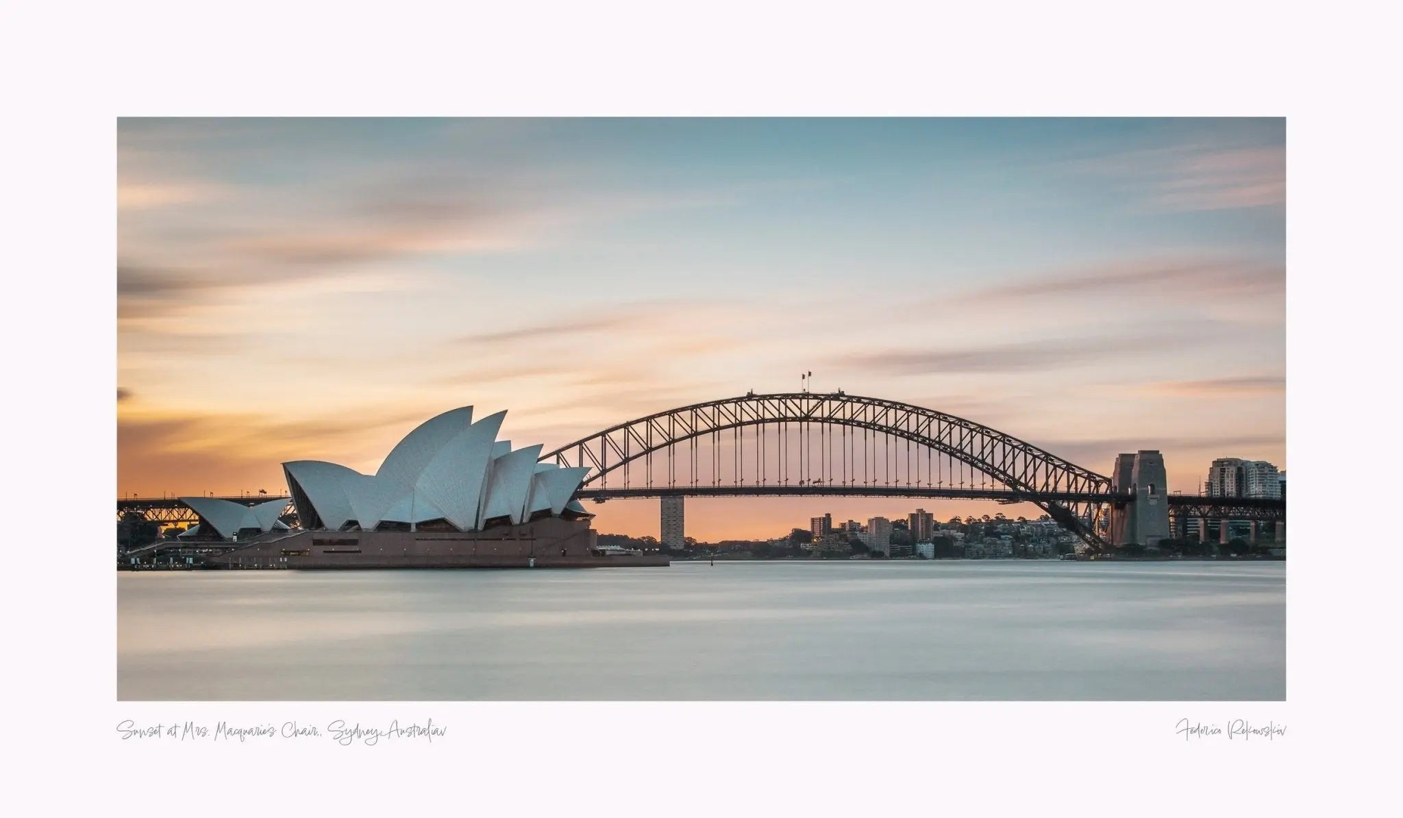 Sunset at Mrs. Macquarie's Chair, Sydney, Australia. (Int)