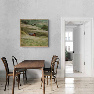 Wooden chalets, Alpe di Siusi, Dolomites, Italy
