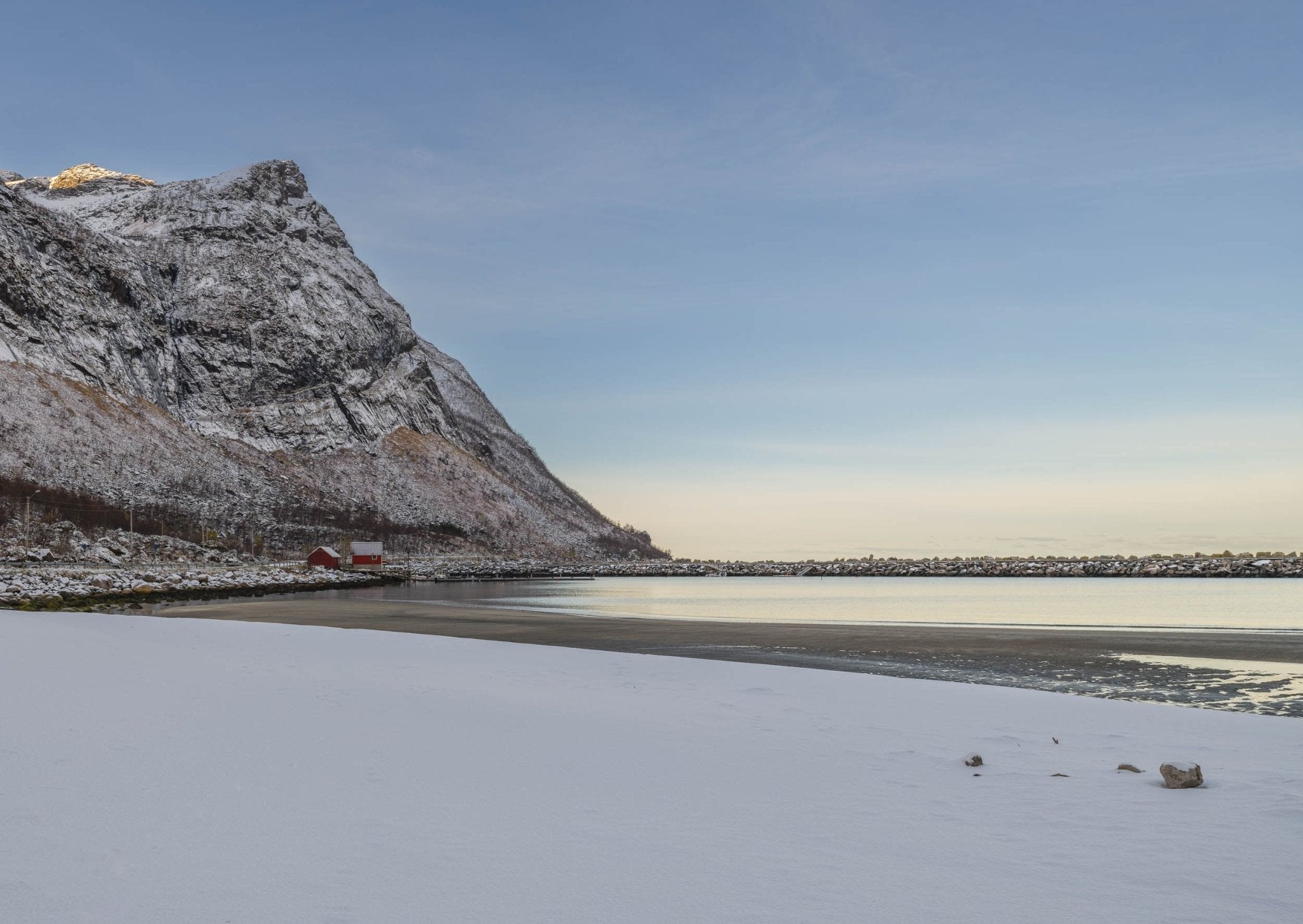 Snowclad Shores: The Arctic Beach of Senja, Norway